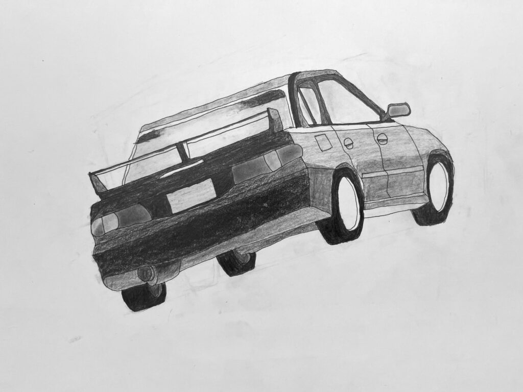 車の鉛筆画